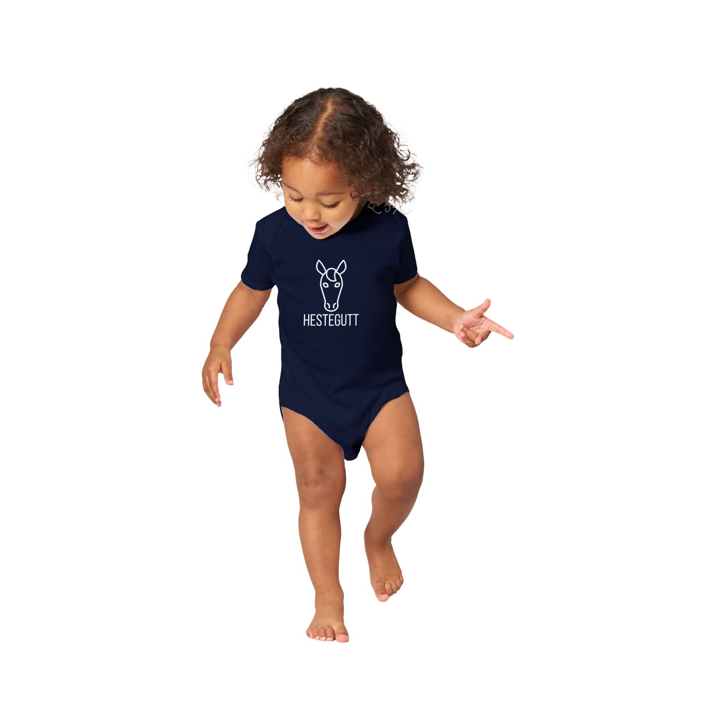 Hestegutt Baby body korte ermer