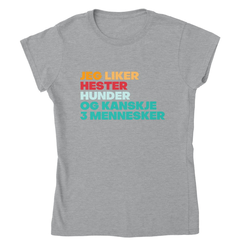 Jeg Liker Hester Hunder | T-shirt til kvinner
