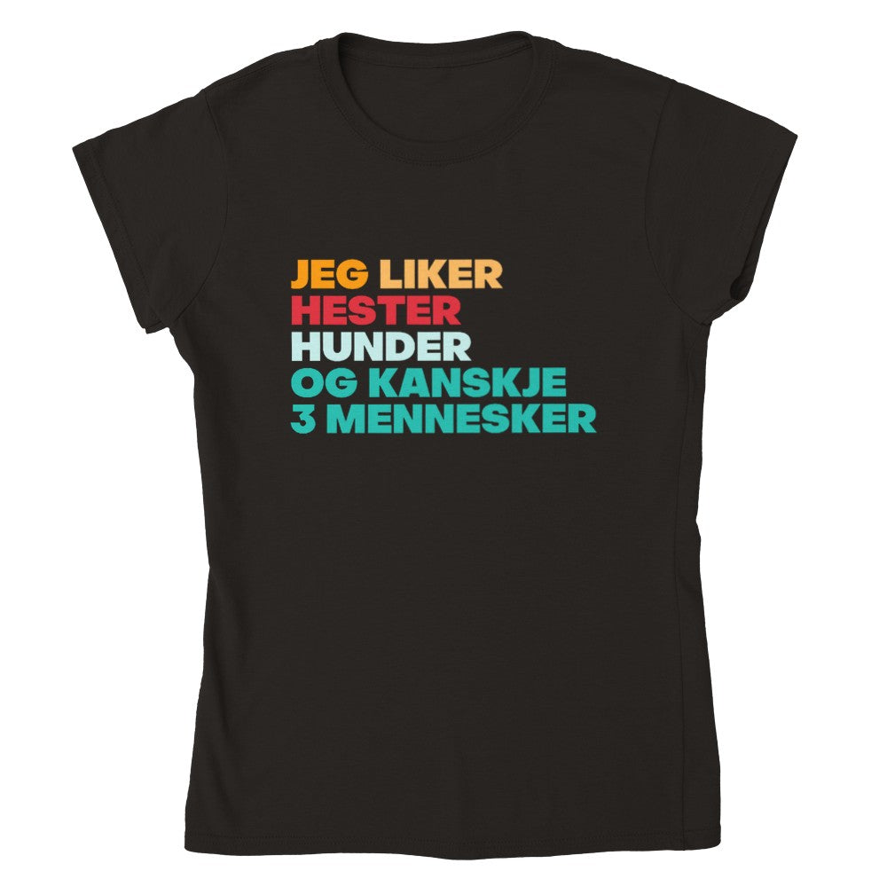 Jeg Liker Hester Hunder | T-shirt til kvinner