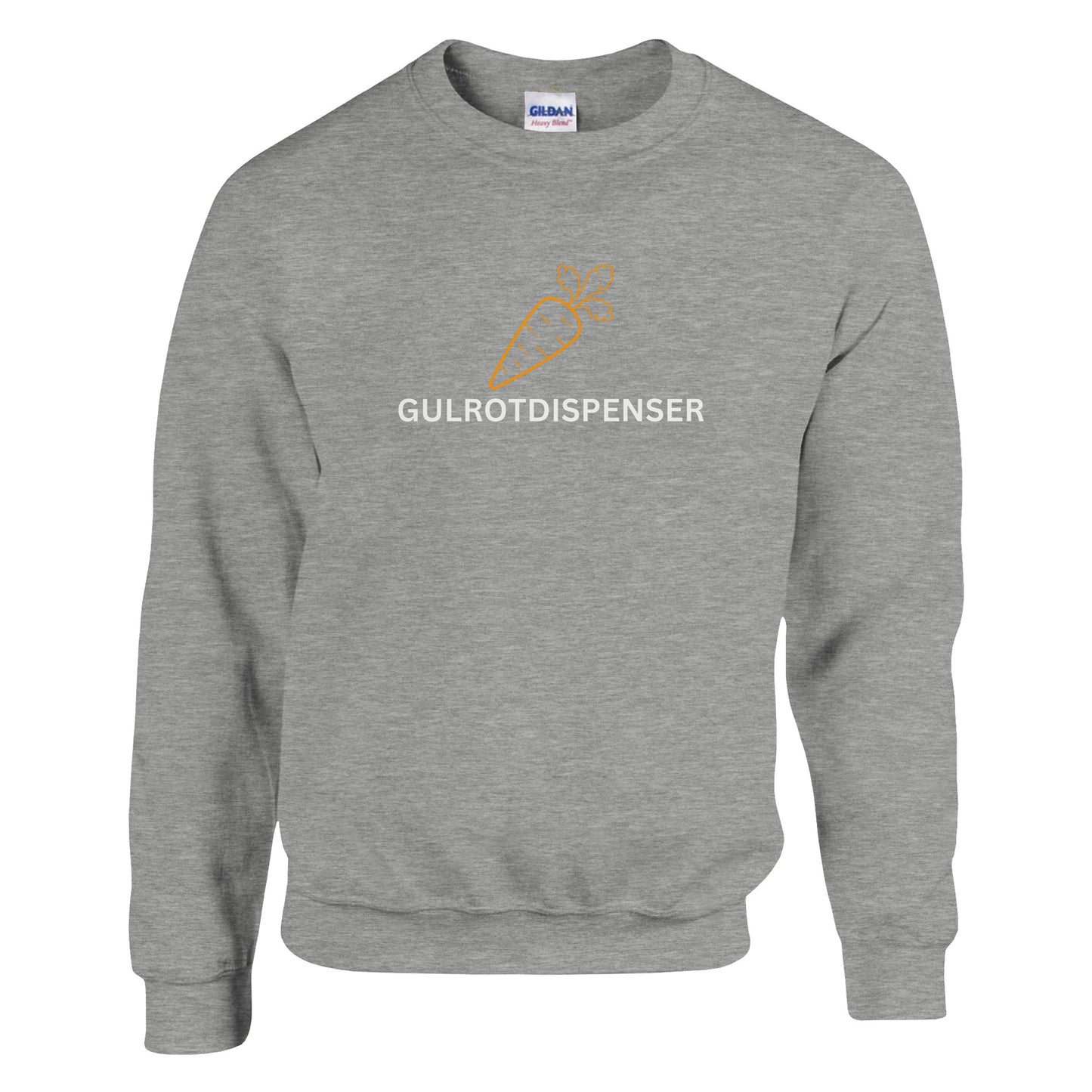 College genser med trykk Gulrotdispenser