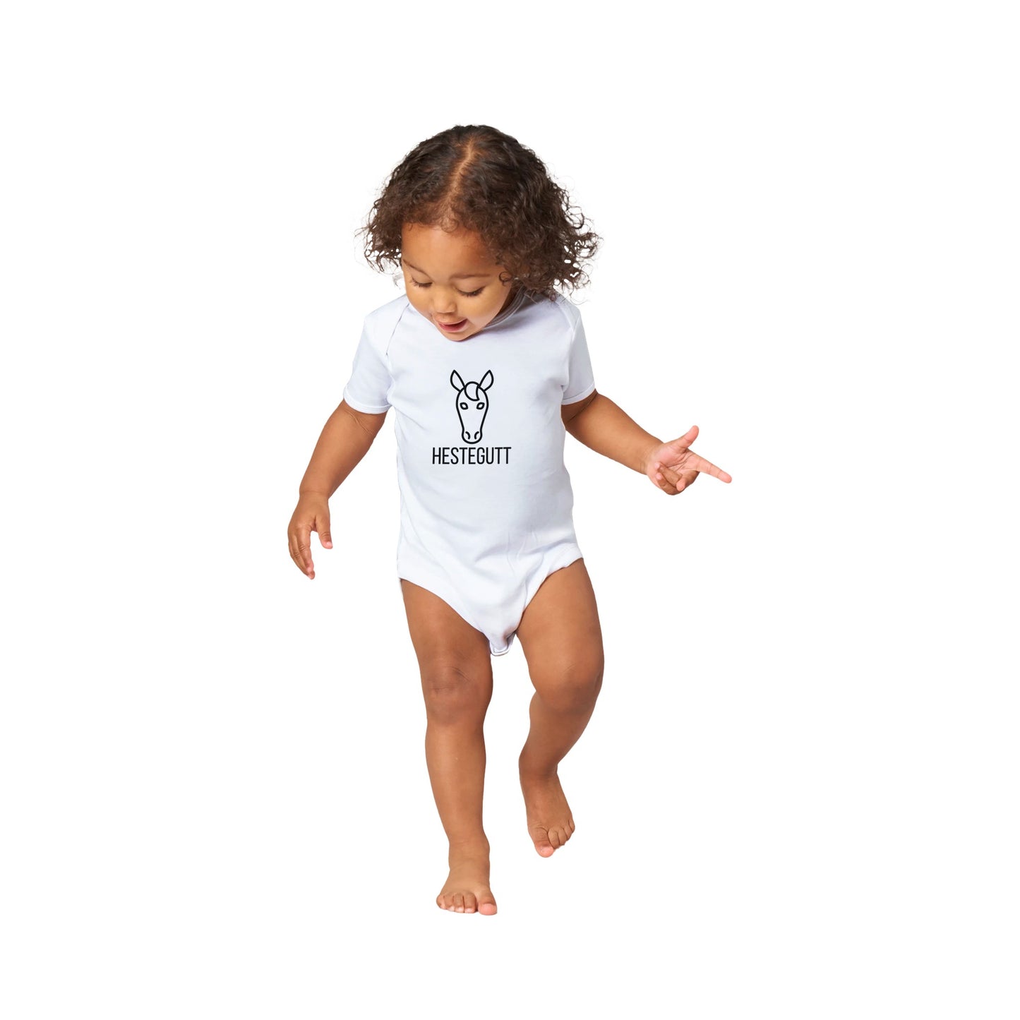 Hestegutt Baby body korte ermer