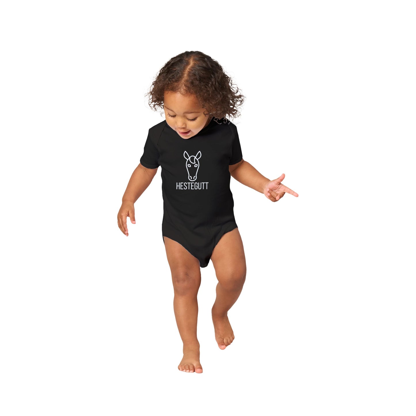 Hestegutt Baby body korte ermer