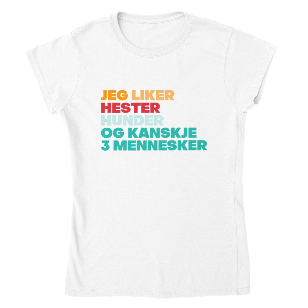 Jeg Liker Hester Hunder | T-shirt til kvinner