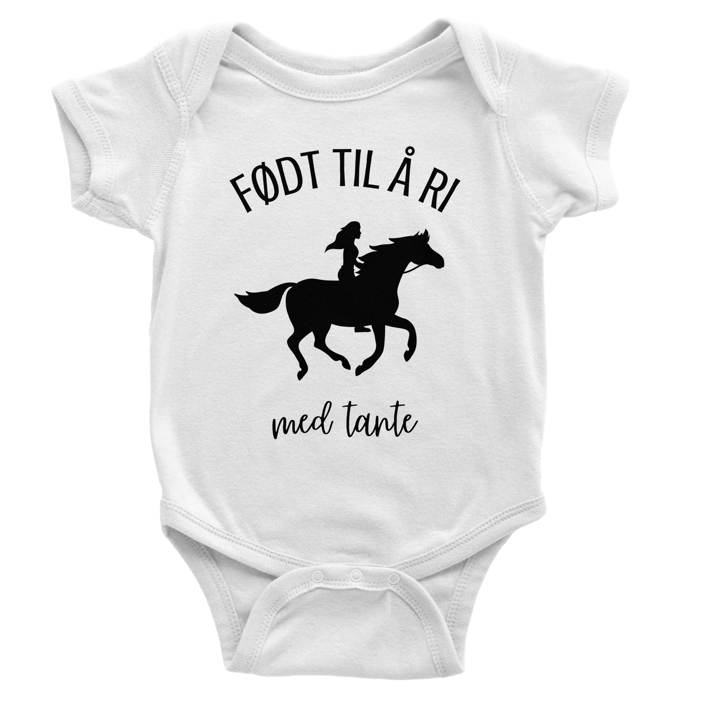 Født til å ri med tante | Baby Short Sleeve Bodysuit