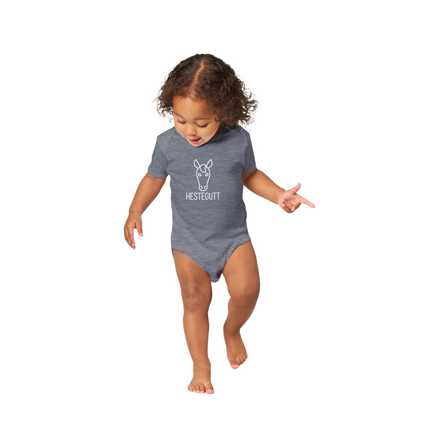 Hestegutt Baby body korte ermer