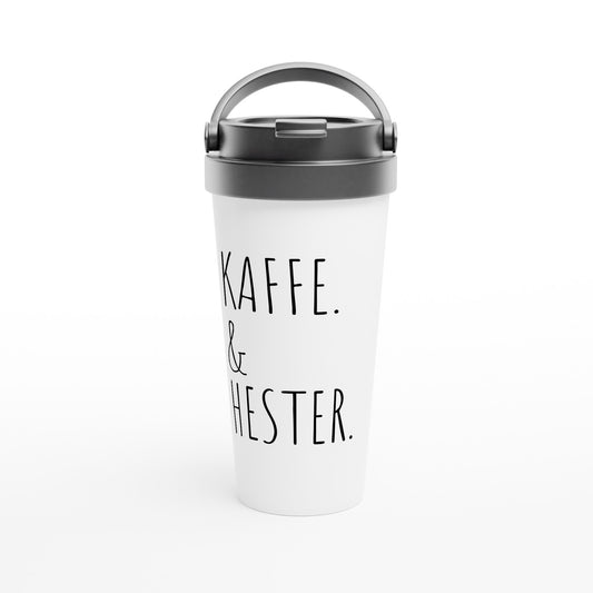 White 15oz Stainless Steel Travel Mug