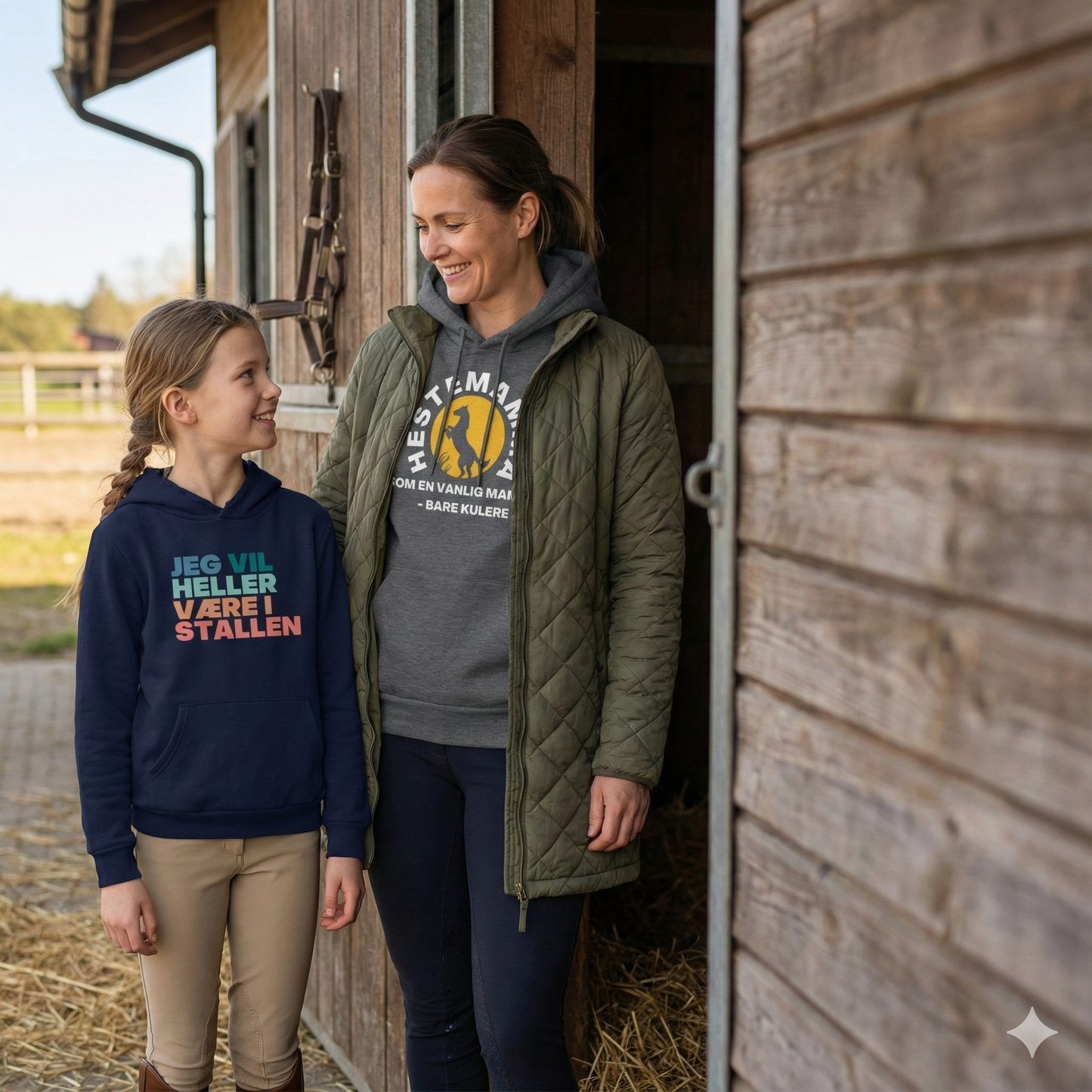 Mor og datter i stallen