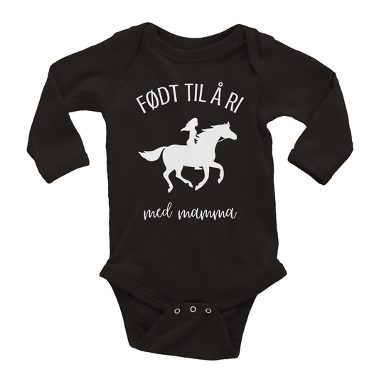 Født til å ri med mamma | Baby Long Sleeve Bodysuit